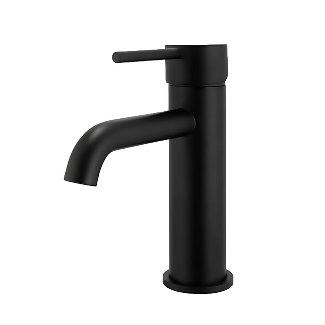 Louis Lever Round Basin Mixer Matt Black ,