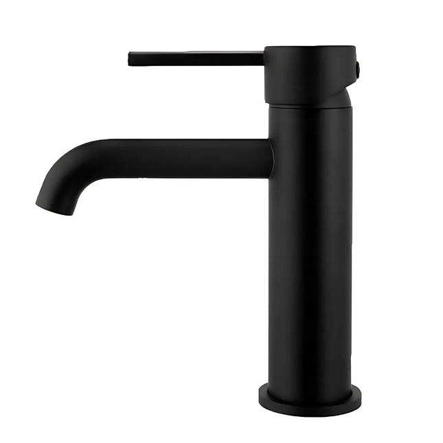 Louis Lever Round Basin Mixer Matt Black ,