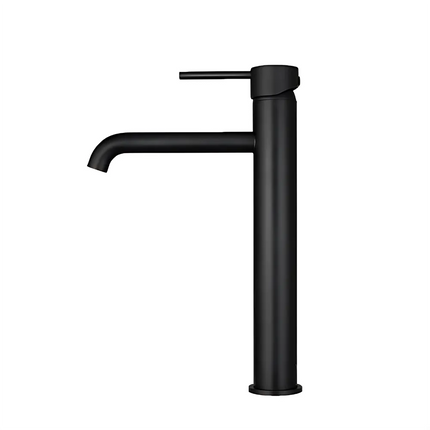 Louis Lever Round Tall Basin Mixer Matt Black ,