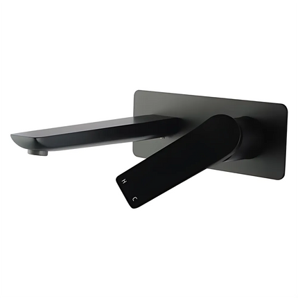 Hash Square Wall Mixer With Spout (With Extension) Matt Black ,