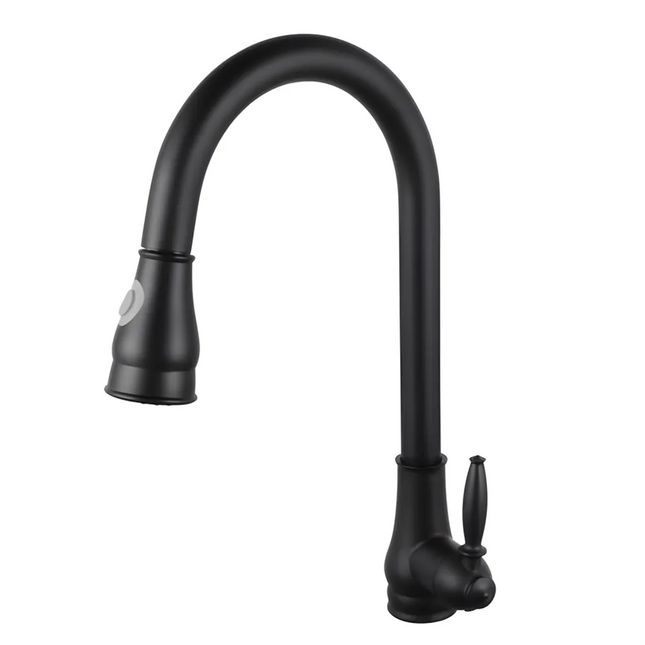 Kitchen Vintage Pull Out Matt Black 360° Swivel Sink Mixer