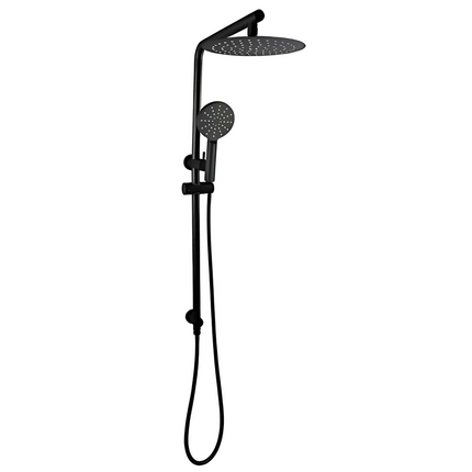 Round Right Angle Top Inlet Shower Combination Matt Black ,