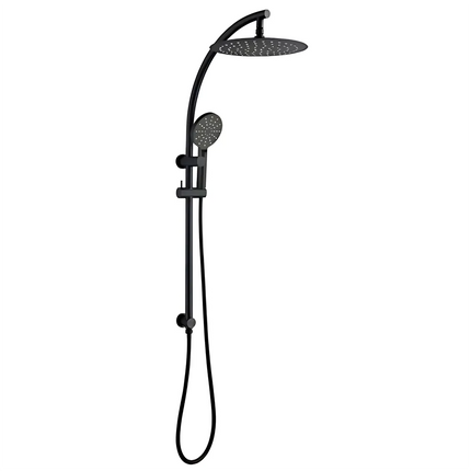 Round Top Inlet Shower Combination Matt Black ,