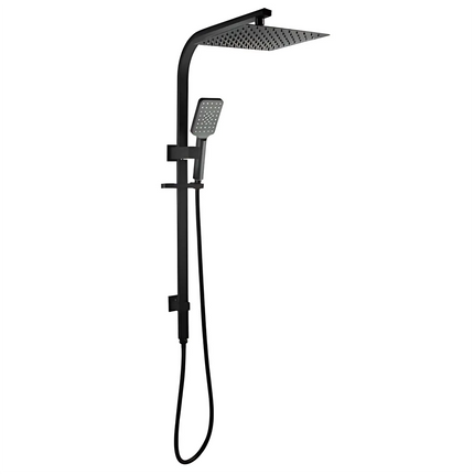 Square Top Water Inlet Shower Combination Matt Black ,