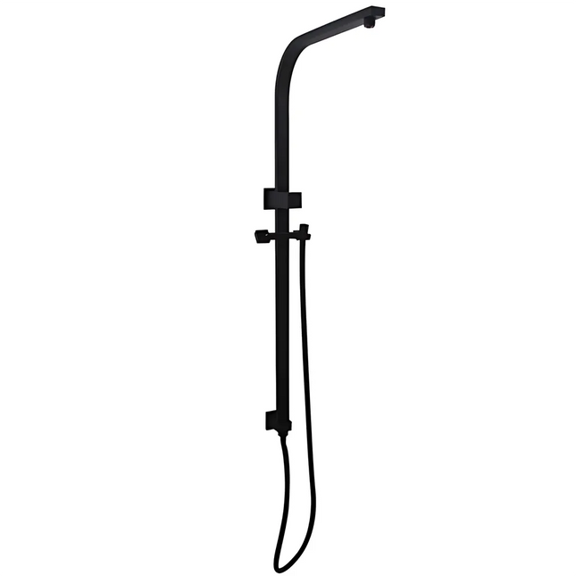 Square Top Water Inlet Shower Combination Matt Black ,