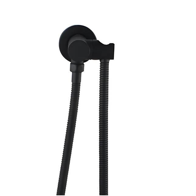 Round Hand Held Shower Set Matt Black ,