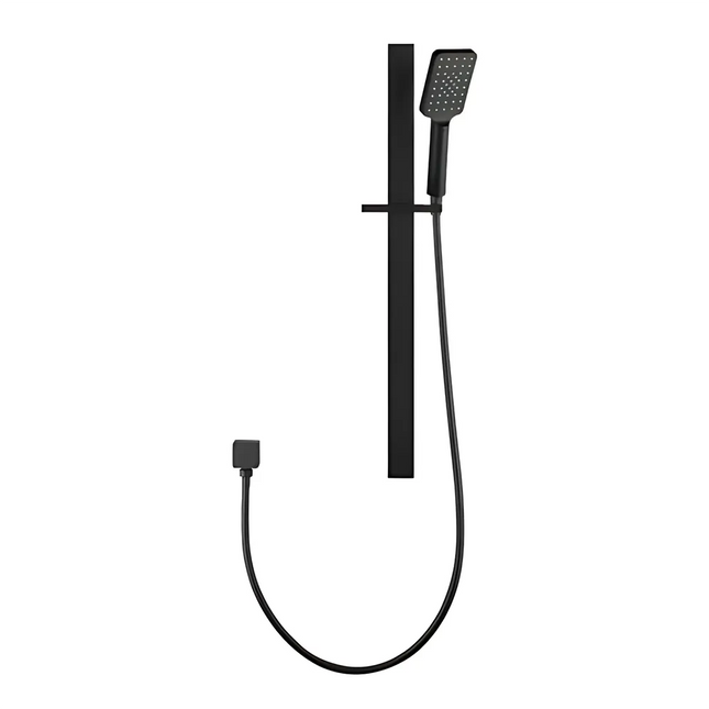 Square Hand Held Shower Set With Rail Matt Black ,