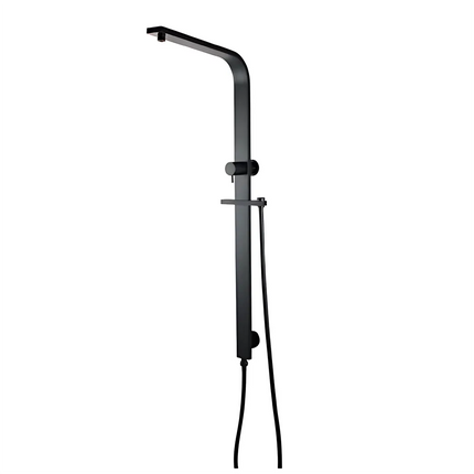 Square Wide Rail Top Water Inlet Shower Combination Matt Black ,