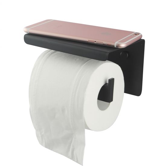 Tera Toilet Paper Holder with Cover Matte Black ,