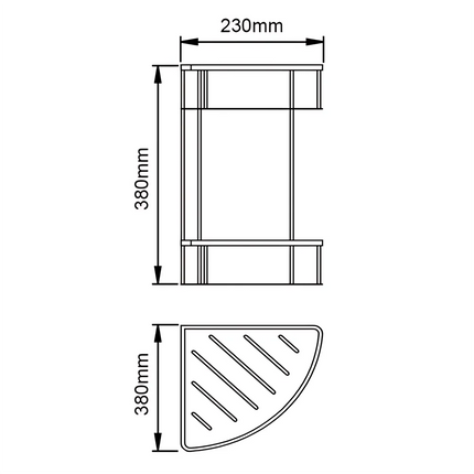 Stainless Steel 2 Tier Shower Caddy Shelf Matt Black ,