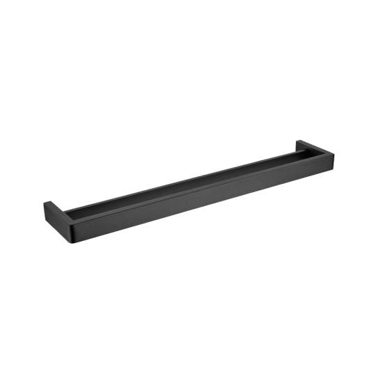 Tera Square Double Towel Rail 600mm Matt Black , Default Title