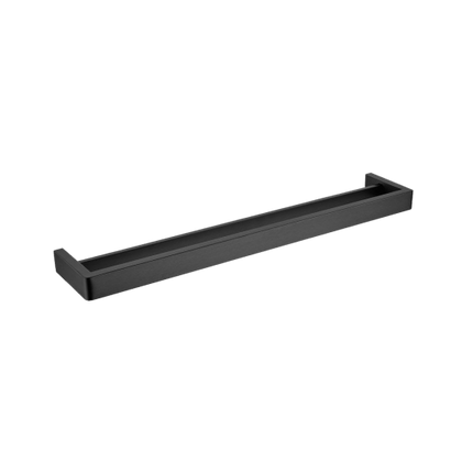 Tera Square Double Towel Rail 600mm Matt Black , Default Title