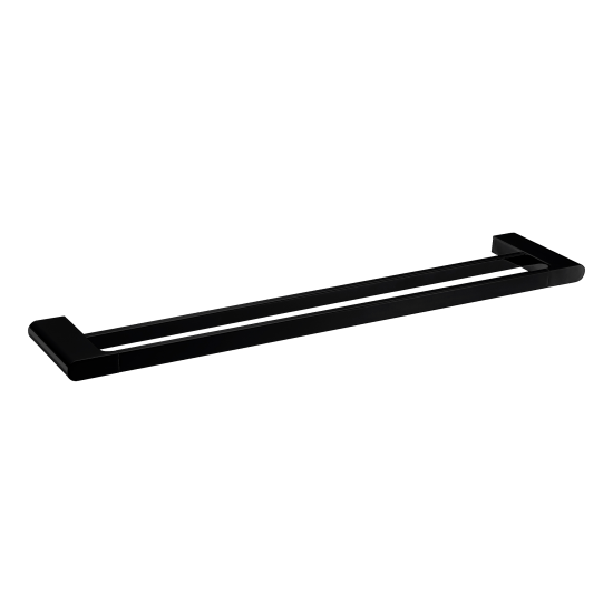 Belle Double Towel Rail 800mm Matt Black , Default Title