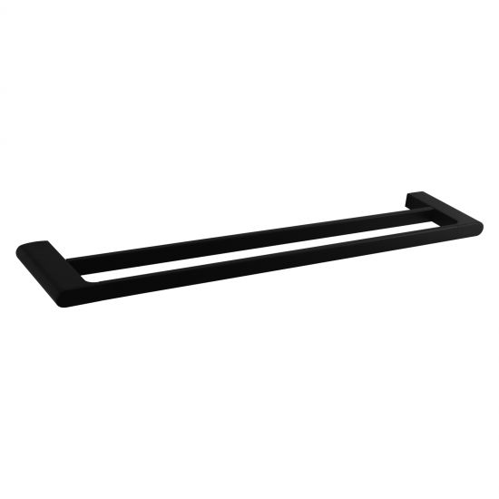 Belle Double Towel Rail 600mm Matt Black , Default Title