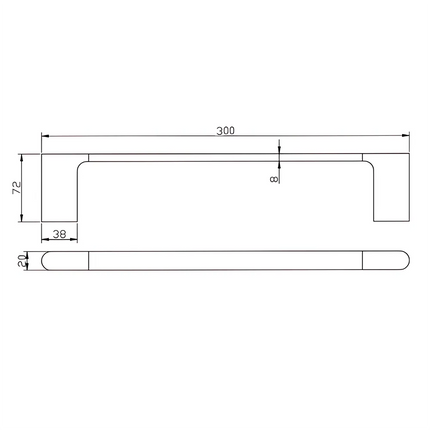 Belle Towel Ring 300mm Matt Black ,