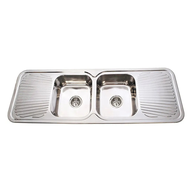 Cora Stainless Steel Sink Double Bowls & Double Drainers 1500 X 500 X 180mm