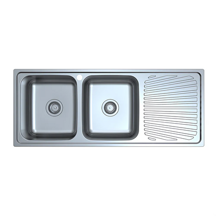 Otus Stainless Steel Sink Double Bowls & Drainer Sink 1180 X 480 X 178mm