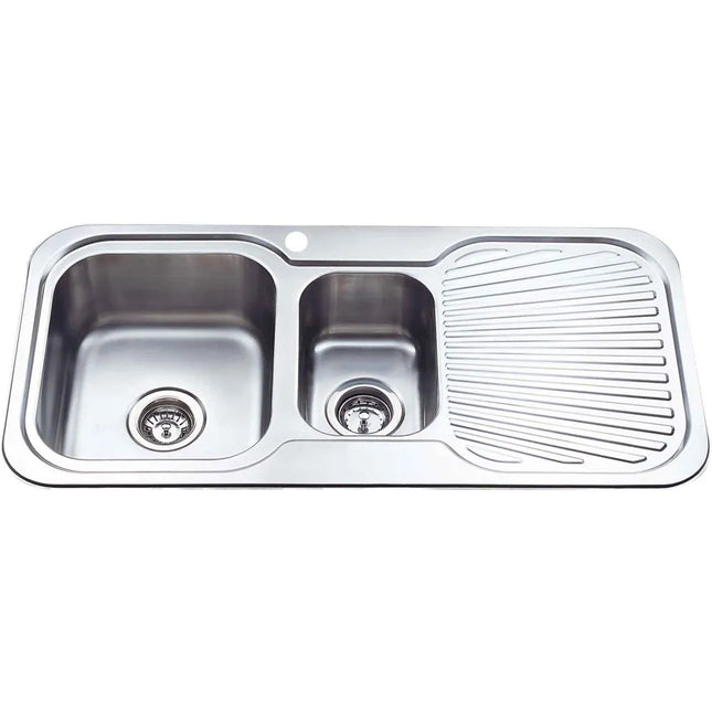 Cora Stainless Steel Sink 1 & 1/2 Bowl & Single Drainer 980 X 480 X 170mm