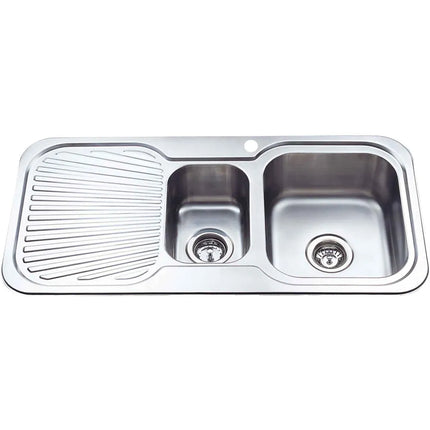 Cora Stainless Steel Sink 1 & 1/2 Bowl & Single Drainer 980 X 480 X 170mm