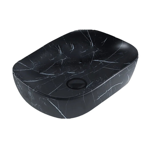 Gloss Rectangle Above Counter Basin Black Marble 455X325X135