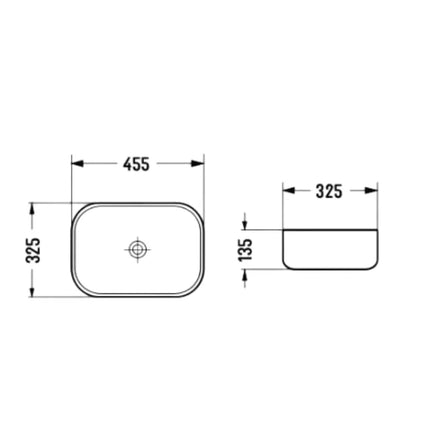 Gloss Rectangle Above Counter Basin Black Marble 455X325X135