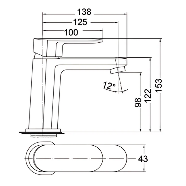 Cora Basin Mixer Matt Black, 2 Sizes