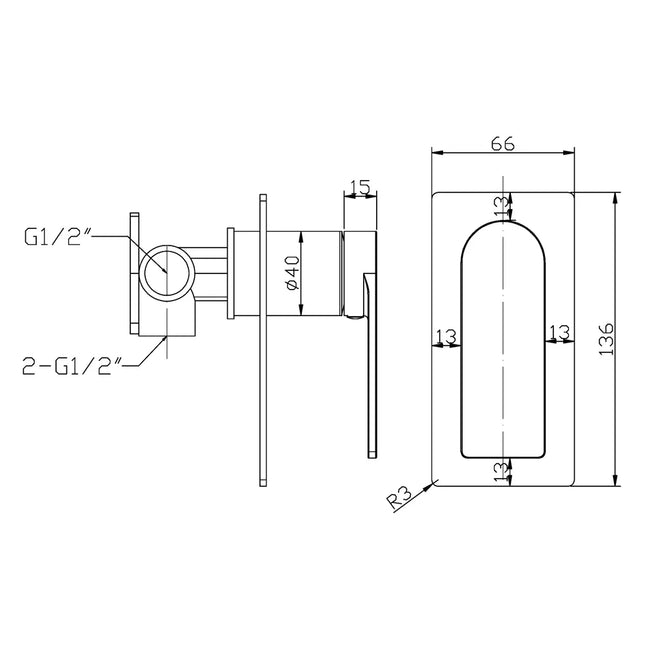 Ruki Wall Mixer Gun Metal Grey