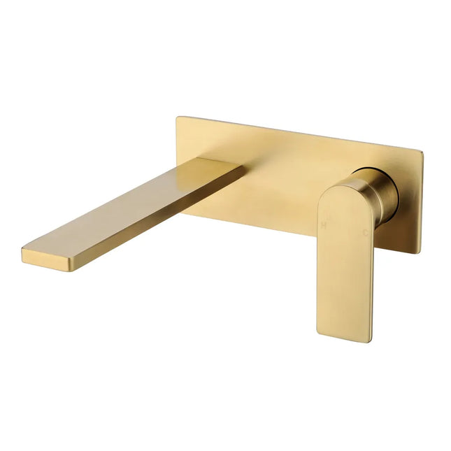 Ruki Wall Basin Mixer with Spout Brushed Gold