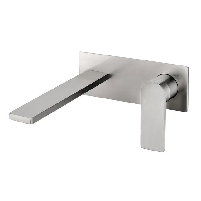 Ruki Wall Basin Mixer with Spout Brushed Nickel