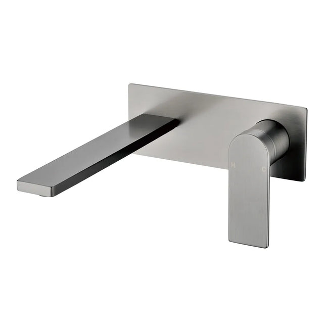 Ruki Wall Basin Mixer with Spout Gun Metal Grey