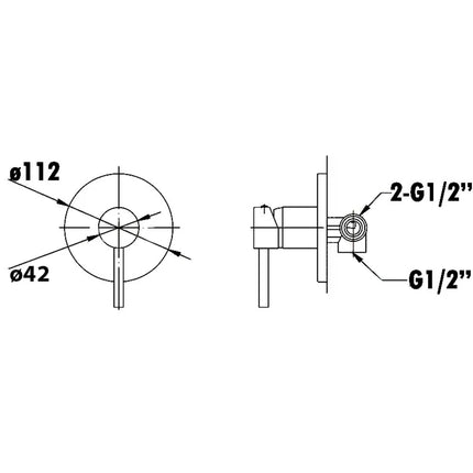Otus Pin Handle Wall Mixer Matt Black