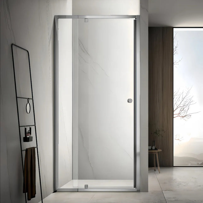 Wall to Wall Semi Frame Pivot Door Shower Screen 850-1150X2000mm Gun Metal Grey