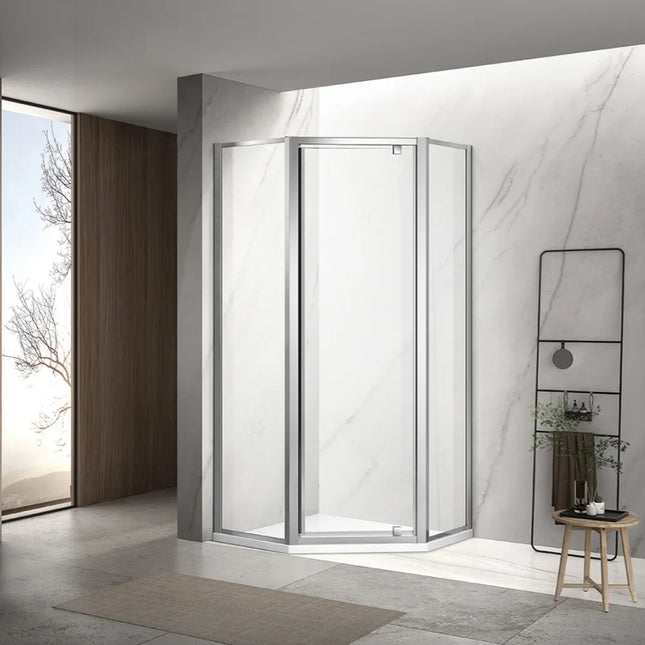 Diamond Semi-Frame Pivot Door 6mm Glass 900-1000 X 2000mm