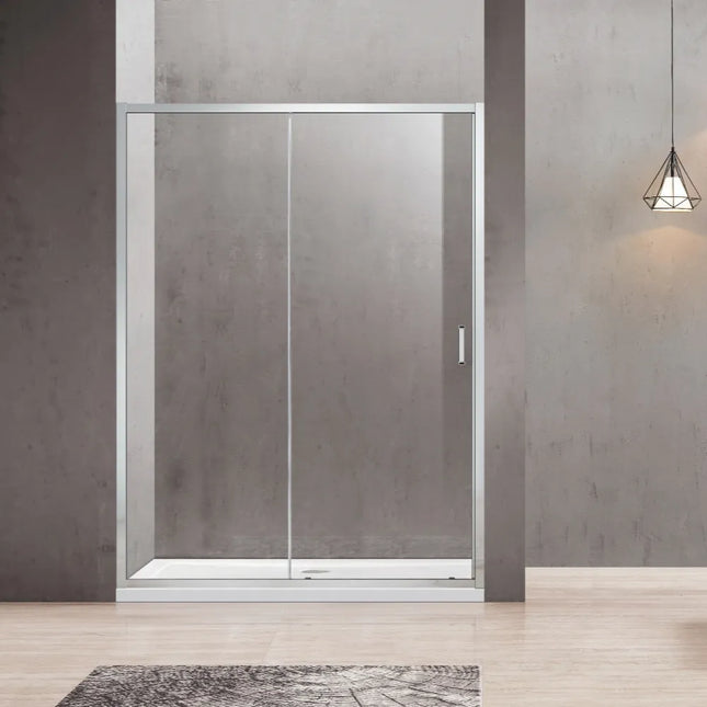 Wall to wall Semi-Frame Single Sliding Door 920-1750 X 2000mm Chrome