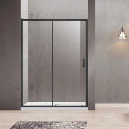 Wall to wall Semi-Frame Single Sliding Door 920-1750 X 2000mm Matte Black