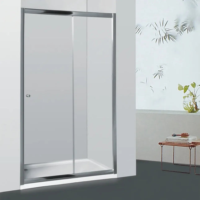 Wall to wall Semi-Frame Single Sliding Door 920-1750 X 2000mm Gun Metal Grey