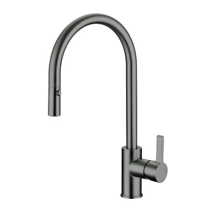 Otus Pull Out Gooseneck Sink Mixer Gun Metal Grey