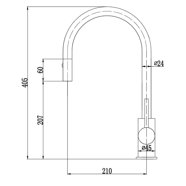 Otus Pull Out Gooseneck Sink Mixer Chrome