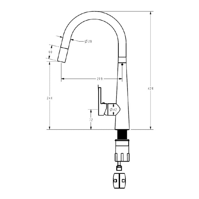 Otus Luxa Pull Out Sink Mixer Chrome