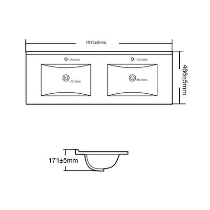 Standard Ceramic Top 613-1513WX466DX171H