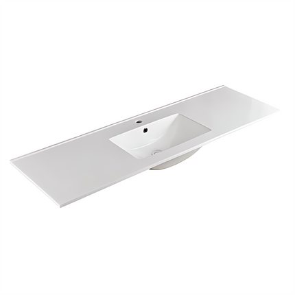 Ceto Brindabella Fluted Wall Hung Vanity Matte White Middle Drawers 1500 ,