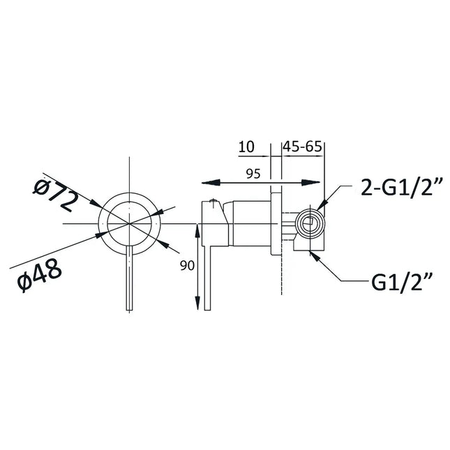 Otus Pin Handle Wall Mixer Chrome