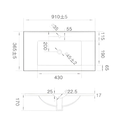 Slim Ceramic Top 610/760/910WX365DX170H