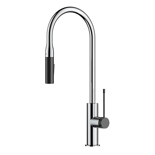 Aziz Pull Out Sink Mixer Chrome/Matt Black