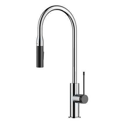 Aziz Pull Out Sink Mixer Chrome/Matt Black