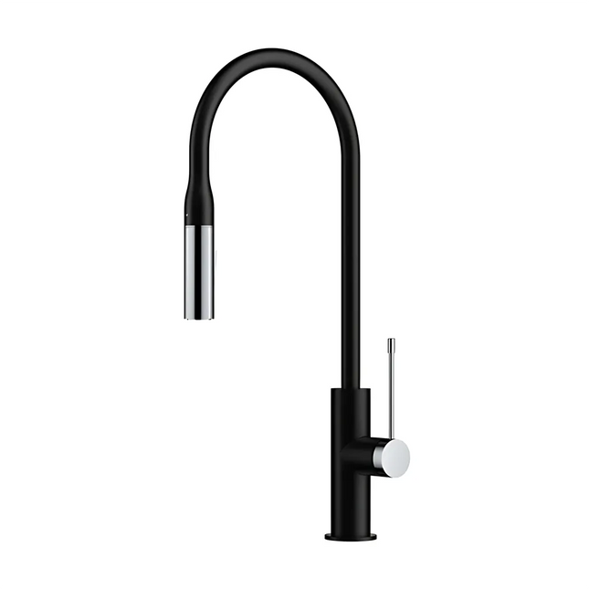 Aziz Pull Out Sink Mixer Black/Chrome