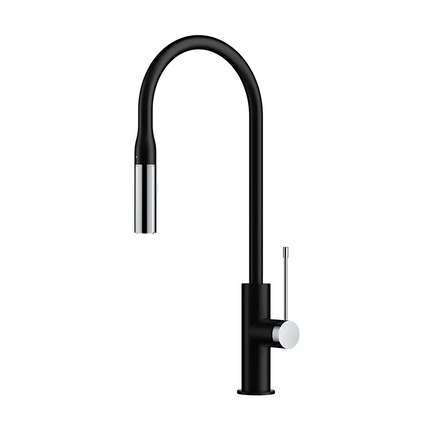 Aziz Pull Out Sink Mixer Black/Chrome