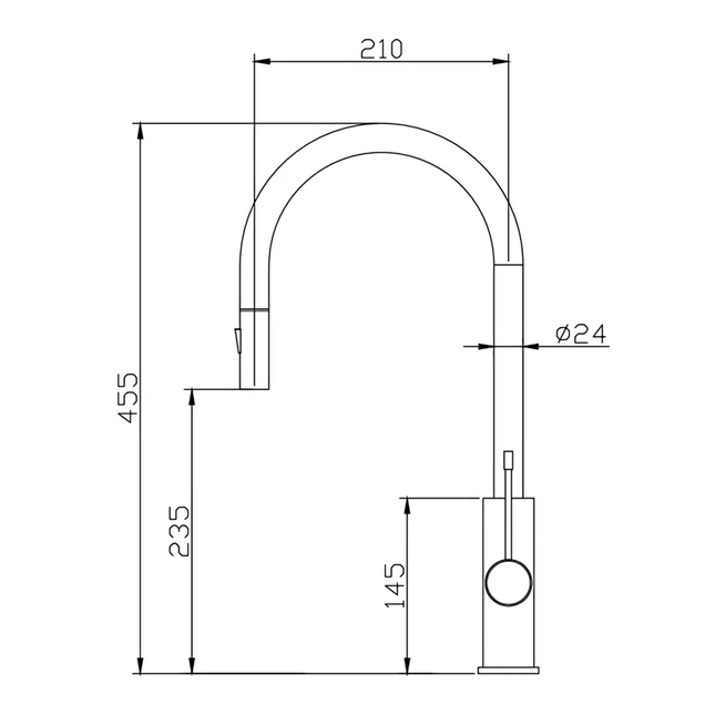 Aziz-II Pull Out Sink Mixer Gun Metal Grey