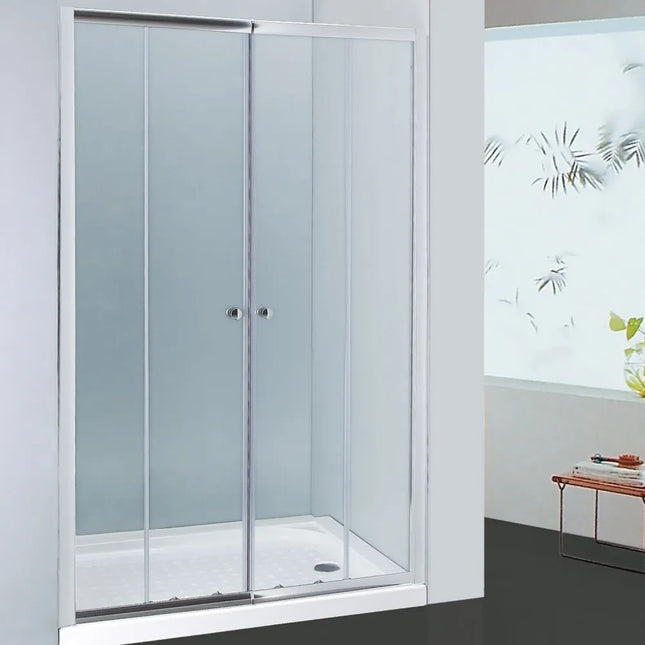 Semi-Frame Horizontal Double Sliding Door 1400-2250 X 2000mm Chrome