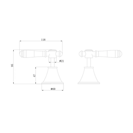 Ikon Clasico Wall Top Assemblies Brushed Nickel